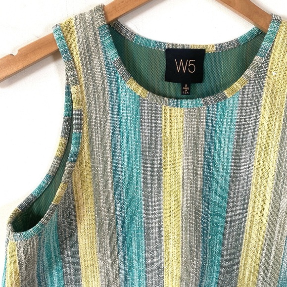 (BN49) Anthropologie W5 sleeveless multicolored tasseled hem top, Size small - Picture 3 of 8